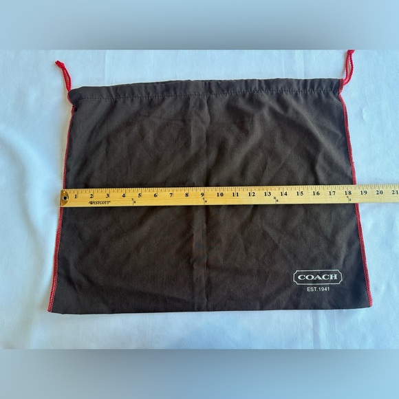 Coach Brown with Red Drawstring Dust Bag Size 18.5”x15” - Picture 7 of 8